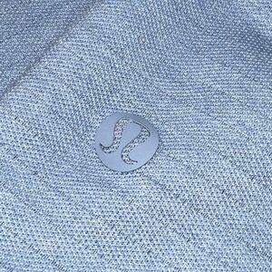 Lululemon Mens Polo Shirt Large Blue Short Sleeve Breathable Sportswear